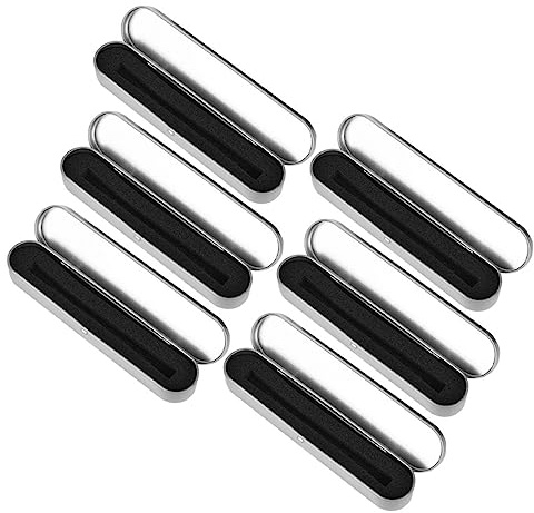 FIXOSHEE 6pcs Portable Metal Pencil Case Multi-Function Organizer for Office School Wear-Resistant Tin Box with Sponge Liner Clamshell Design for Easy Access Protection