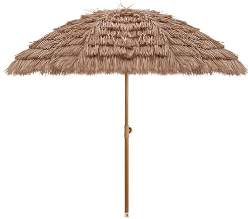 JTPMYFT Ombrellone, ombrellone da Spiaggia in Paglia, ombrellone da Giardino for Esterni, ombrellone in Paglia con 8 robuste Stecche for Balcone, terrazza, Spiaggia Senza Base(1.6m)