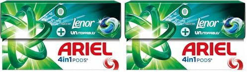 Ariel 4en1 PODS, Lessive Liquide En Capsules 26 Lavages, + Touch Of Lenor Unstoppables, 7 Jours De Fraîcheur Longue Durée (Lot de 2)