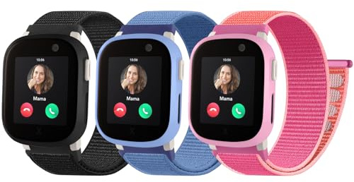 JUVEL Barnarmband kompatibelt med Xplora X6 Play armband, sportnylonarmband för Xplora X6 Play Gen 1 Gen 2 Pro – flickor pojkar ersättningsarmband för barn Smartwatch, 3 stycken