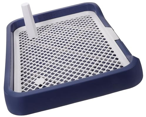 Inodoro para Perros de Plástico Antideslizante, Bandeja de Entrenamiento | Diseño Multifuncional y Fácil de Limpiar, Resistente a Salpicaduras, Color Azul, Gran Capacidad