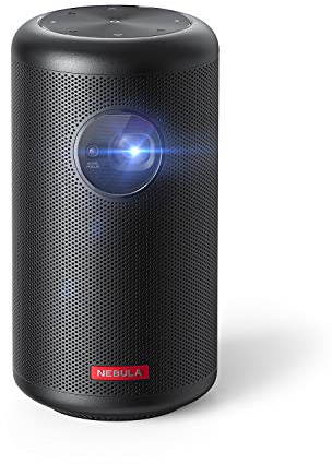 Anker Nebula Beamer Capsule Max, Mini Beamer, Projektor in Pint-Größe, WLAN, 200 ANSI Lumen, 8W Lautsprecher, 100 Zoll Bild, 4 Stunden Wiedergabe, Ideal für zu Hause, Home Entertainment