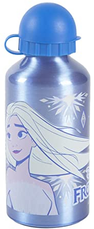 Disney Frozen Wiederverwendbare Flasche, Langlebiges Aluminium-Design, Kinder-Wasserflasche, Elsa-Wasserflasche, Reiseflasche, Fassungsvermögen 500ml