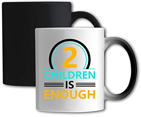 2 Children Is Enough Father Mother Joke Taza Mágica De Cerámica