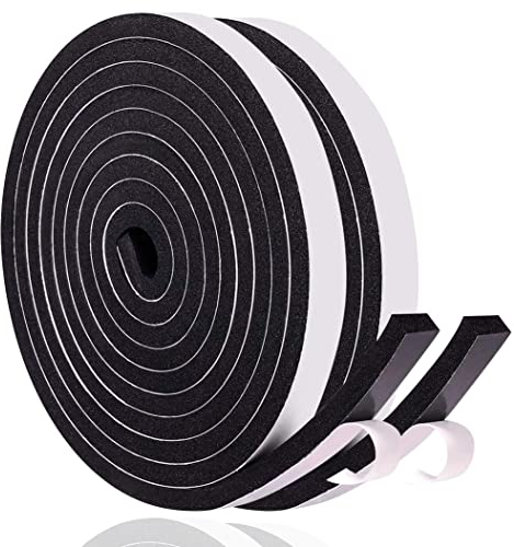 Guarnizione Finestra Porta Nastro Sigillante Autoadesivo in Gommapiuma, Alta Densità Neoprene Isolamento Nastro Sigillante per Anti Freddo, Rumore e Collisione (10mm x 6mm/10M,) Nero