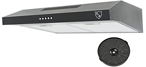 K&H Dunstabzugshaube 60cm Unterbauhaube [UMLUFT & ABLUFT] - Abzugshaube mit Metall Fettfilter - Dunstabzug mit LED Beleuchtung - Cooker Hood - UH01-60C-B - 200 m³/h - Energieklasse C (Schwarz)