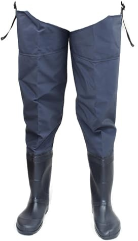HWBZSZY Stivali da Pioggia Alti da Uomo Regolabili Scarpe da Acqua Impermeabili Stivali Lunghi Trampolieri da Pesca in PVC Resistenti all'Usura per Scarpe Pesca Stivali Caccia Antiscivolo,Blu,41 EU