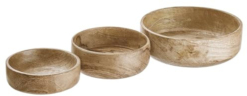 BUTLERS 3-tlg. Schalen-Set Holz - MANGO DAYS - | Farbe Braun - ø12,5 cm - Holzschalen für Snacks & Beilagen - Dekorschalen für Obst & Nüsse