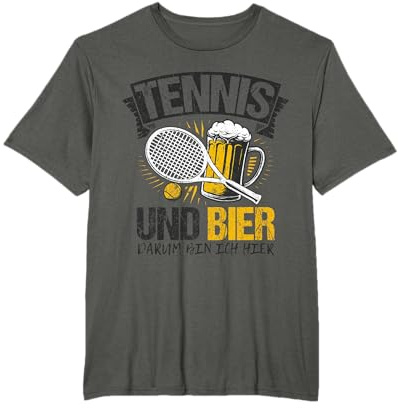 Tennisfan Bier Fun Bierpong Saufen Sauftour Bier Tennis T-Shirt