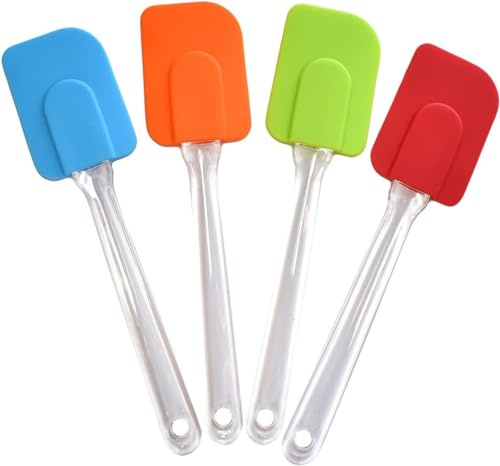 ebake Espatulas Silicona Cocina - Paquete de 4 Multicolores de Espatula Cocina para Mezclar, Espátula Silicona - Utensilios de Cocina de Silicona, Espatula Cocina Silicona Resistente al Calor