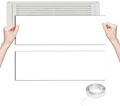 4 piezas Cubierta de ventilación con nanoadhesivo | Air Vent Covers Registro de Aire para Casa PVC Blanco 14 x 30,5 cm