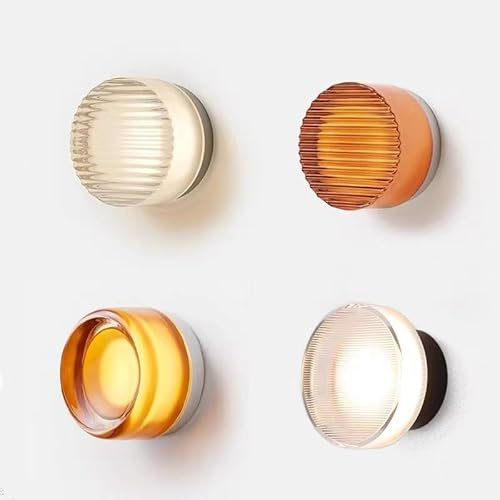 BAUFAS Applique murale ronde en verre Led moderne for salon Aisel couloir chambre lampe salle de bain décoration de la maison éclairage intérieur (Color : Cool White(5500-7000K), Size : A White)