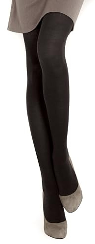 SiSi Damen Naturalflip Strumpfhosen aus Wolle, Schwarz, S
