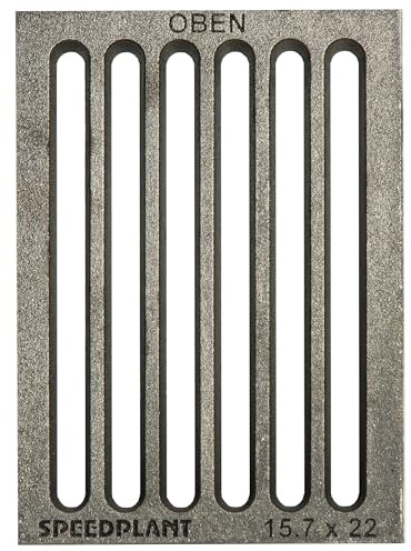 SPEEDPLANT Hochwertiger Ascherost 15,7 x 22 cm (16 x 22 cm) Ofenrost Kaminrost Liegerost Tafelrost Feuerrost - Premiumqualität, Stärke 13 mm