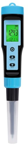 Suoumwa Lebensmittel-PH-Meter, 0,00-14,00 PH, Hochpräziser Temperatur-PH-Tester, Sensor, Säureanalysator für Fleisch, Konserven, Käse, Teig, Wasser, Langlebig A