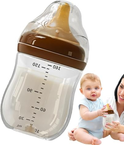 Natural Response Babyflaschen – Babyflaschen mit Saugerverschluss, 160 ml Milchglas für Neugeborene | BPA-freie natürliche Babyflasche mit brustähnlichem Sauger, transparente Milchglasflasche, Alter 0