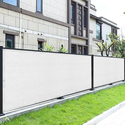 Balkon Sichtschutz Ohne Bohren 120 x 400 cm Uv-Schutz Balkonbespannung Balkonverkleidung Reißfest, mit Ösen Kabelbinder Sichtschutz für Balkon Terrasse, Weiß