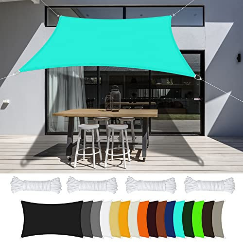 Grande tenda parasole quadrata 4,5 x 6 m, con corda inclusa, per cortile, piscina, prato, attività all'aperto