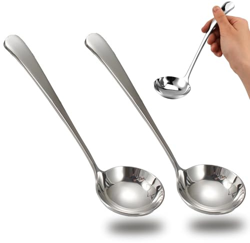 2 Stück Suppenkelle, 20 cm Soßenkelle, Suppenkelle, Servierlöffel von Suppen und Eintöpfen, Spülmaschinenfest Suppenkellen für Restaurant Küche Party