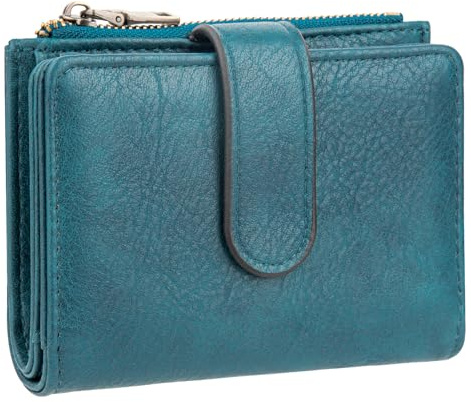 ONEKERUN Geldbörse Damen PU Leder Mittelgroß Portemonnaie Damen Geldbeutel mit RFID Blockierung Portmonee Große Kapazität Brieftasche für Frauen mit Vielen Kartenfächern & Zipper Münzfach