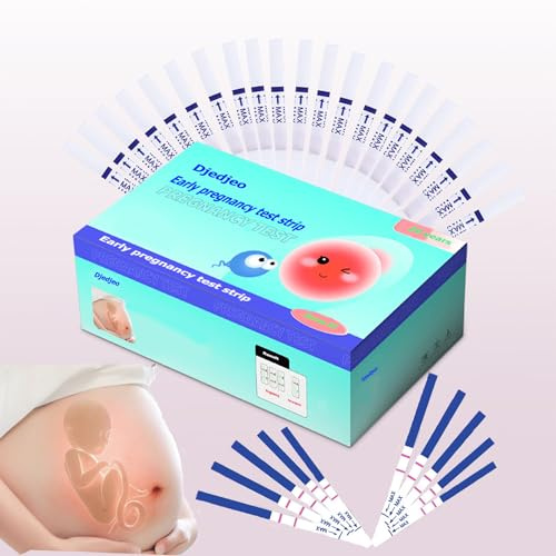 Striscia reattiva per test di gravidanza precoce Djedjeo (HCG50) e 50X Urina, 25 mIU/ml per risultati rapidi e accurati, per test di gravidanza precoce a casa.