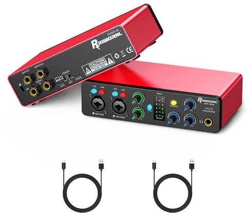 Interface audio Studio 2i2 24 bits/192 kHz, carte son d'enregistrement USB portable à 2 canaux avec surveillance zéro latence, prise en charge du pilote ASIO pour Home Studio (interface audio Studio