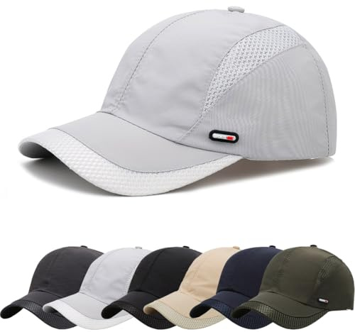 DURINM Cappello da Baseball Asciugatura Rapida Donna con Visiera Traspirante Cappellino Uomo con Visiera Casuali Leggero Berretto Baseball Uomo Regolabile Cappello per Running Viaggi Vacanze