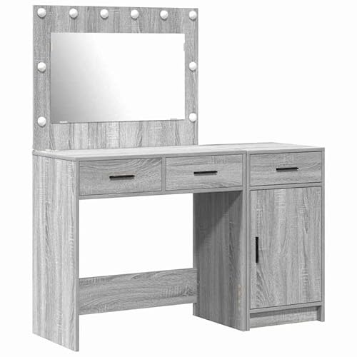 Eleganz Tocador con puerta, 2 unidades, gris, 40 x 41 x 75 cm, muebles de dormitorio de madera, ahorra espacio y elegante