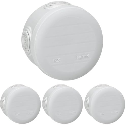 LEGRAND | Boîte De Dérivation D.70 Plexo, Étanchéité Renforcée Avec Bouchons De Protection, Fermeture Par Enclipsage Manuel, Entrées Pré-Défonçables Pour Presse-Étoupe (Lot de 4)