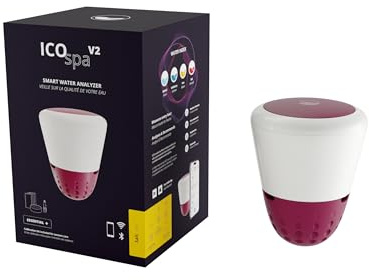 Ondilo ICO SPA V2 Essential+ Sel - Analyseur d'eau connecté spa | Mesures 1 fois/heure pH, ORP, salinité et température de l'eau - Kit de calibration inclus - Recommandations personnalisées