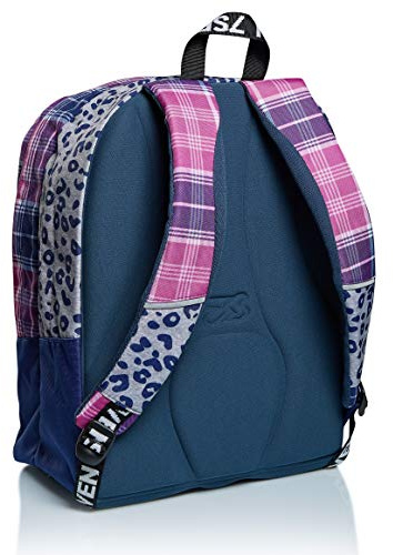 Seven Zaino Doppio Scomparto - CHEER GIRL, Viola, Tasca Frontale con Organizer, Capiente, Scuola, Bambine e Ragazze, Tempo libero