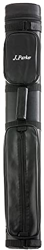 J. Parker Billardköcher für 2 Queues 2/2 & 2/4 Ausführung, hochwertiges Kunstleder Cue-Case für optimalen Schutz, große Zubehörtasche und Tragegurt, Länge 85 cm.