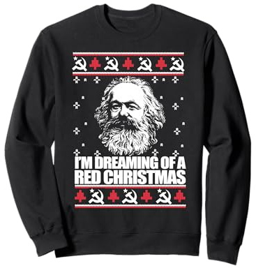 Dreaming Red Christmas Karl Marx Brutto Natale Maglione Meme Felpa