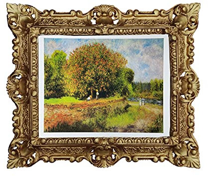 Lnx Wandbild 45x38cm Blühender Kastanienbaum Pierre-Auguste Bild Barockrahmen 48B