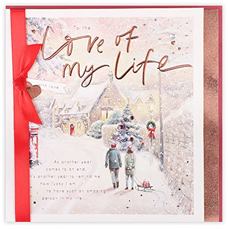 Clintons: Love of My Life - Biglietto di Natale con scritta in lingua inglese Coppia in Snowy Street