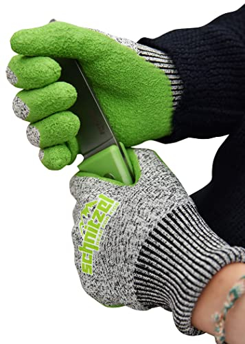 SCHNITZEL Protekto - hochwertige Schnittschutzhandschuhe für Kinder - 5-10 Jahre - Cut Level D - Prüfzertifikat - Arbeitshandschuhe - Gartenhandschuhe - Schnitzhandschuhe Mädchen Jungen (Größe 5)