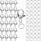 50 Stück verschlüsse für armbänder,kettenverschluss, mit 100 Biegeringe,perlen verschlüsse, karabiner schlüsselanhänger,kleine karabinerhaken,für DIY,rucksack,schlüssel(Silber)