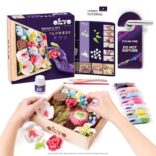 OKTO Art Kit Romance | Succulents Art Set 3D for Home Wall Decor | Craft Kits for Adults UK and Teenagers | Craft Box with Modeling Clay for Succulents | Hobby Kits Succulent DIY Art Gift Kits