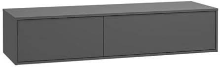 Vente-unique - Waschbeckenunterschrank hängend - 150 cm - Anthrazit - ISAURE