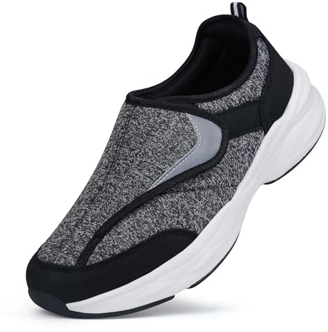 Ortho+rest Herren Komfort-Sneaker Leichte Walking-Schuhe mit Wechselfußbett(45,Schwarz)