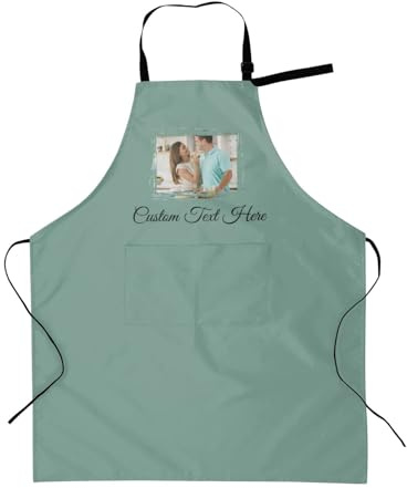 Naispanda Kochschürze Personalisiert mit Foto oder Wunschtext Personalisierte Unisex Schürze Mit Foto Bild Text Name Logo Geschenkidee für Hobbyköche