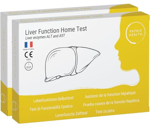 2x Patris Health® Leberfunktionstest, Selbsttest, erkennt ALT- und AST-Enzyme im Blut, Überwachung für frühzeitige Diagnose von Leberverletzungen