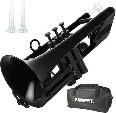PAMPET SEA LION Professional Plastic Bb Trumpet Set for Student Beginner (Black)