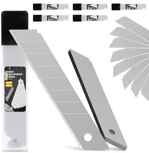 50x Lames Cassables 18 mm Lame Cutter Remplacement Couteau De Tapis Droite Acier De Haute Qualité Tranchant Interchangeables Résistant