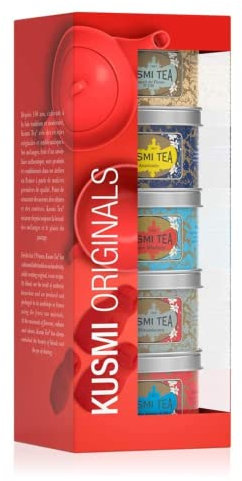 Kusmi Tea® | Geschenkbox Sortiment Schwarzer Tee | Schwarzer Tee lose 5 Geschmacksrichtungen – 125 g in Metalldosen Mignon