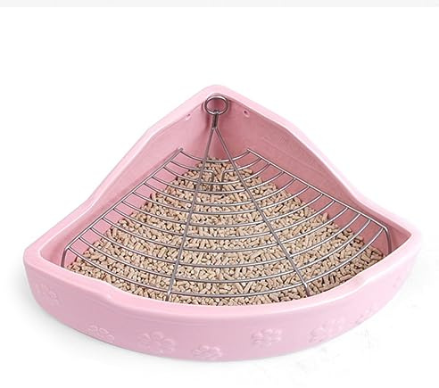 Yardwe Keramik Haustier-Toilette Für Kaninchen Und Meerschweinchen 7.87X6.50X2.95 Zoll Anti-Biss Und Anti-Überkippen Kleintier Reinigungstoilette Leicht Zu Reinigen