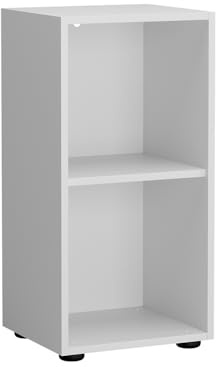 Vicco Kinderregal Weiß Estell 2 Fächer - 36x73x32 cm gefertigt aus Spanplatte - Bücherregal für Kinder, platzsparende Lösung für Aufbewahrung