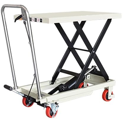 PLMNBQWE Cric a Forbice per motociclette, Carrello elevatore Idraulico a Forbice, capacità di carico di 330 libbre, Altezza di Sollevamento di 28 Pollici, con 4 Ruote, Carrello elevatore