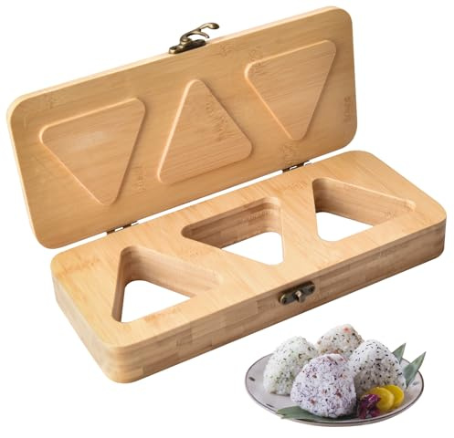 Onigiri Mold Sushi Making kit Japanese Rice Ball Mold Kit, Wooden Onigiri Press for Bento Box, Medium Size