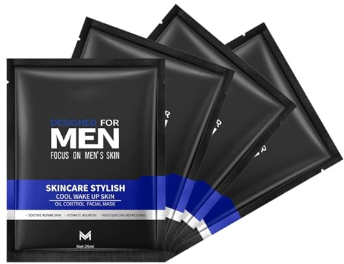4PCS Mens Face Mask Set, Mens Facial Care Kit, Men's Hydrating Moisturizing Refreshing & Oil Control, Face Masks for All Skin Types – Daily Skincare for Men, Face Masks Skincare Gifts for Men